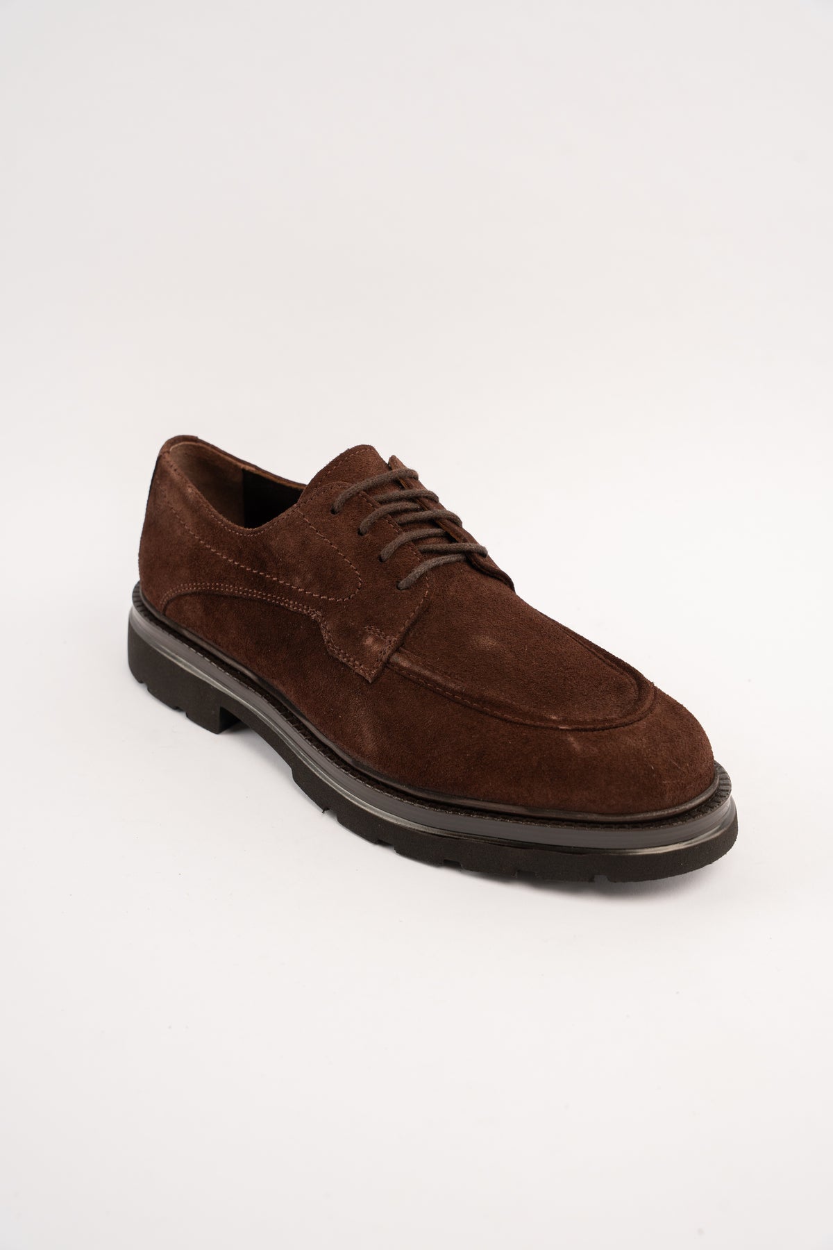 BROWN SUEDE HALF BROGUE