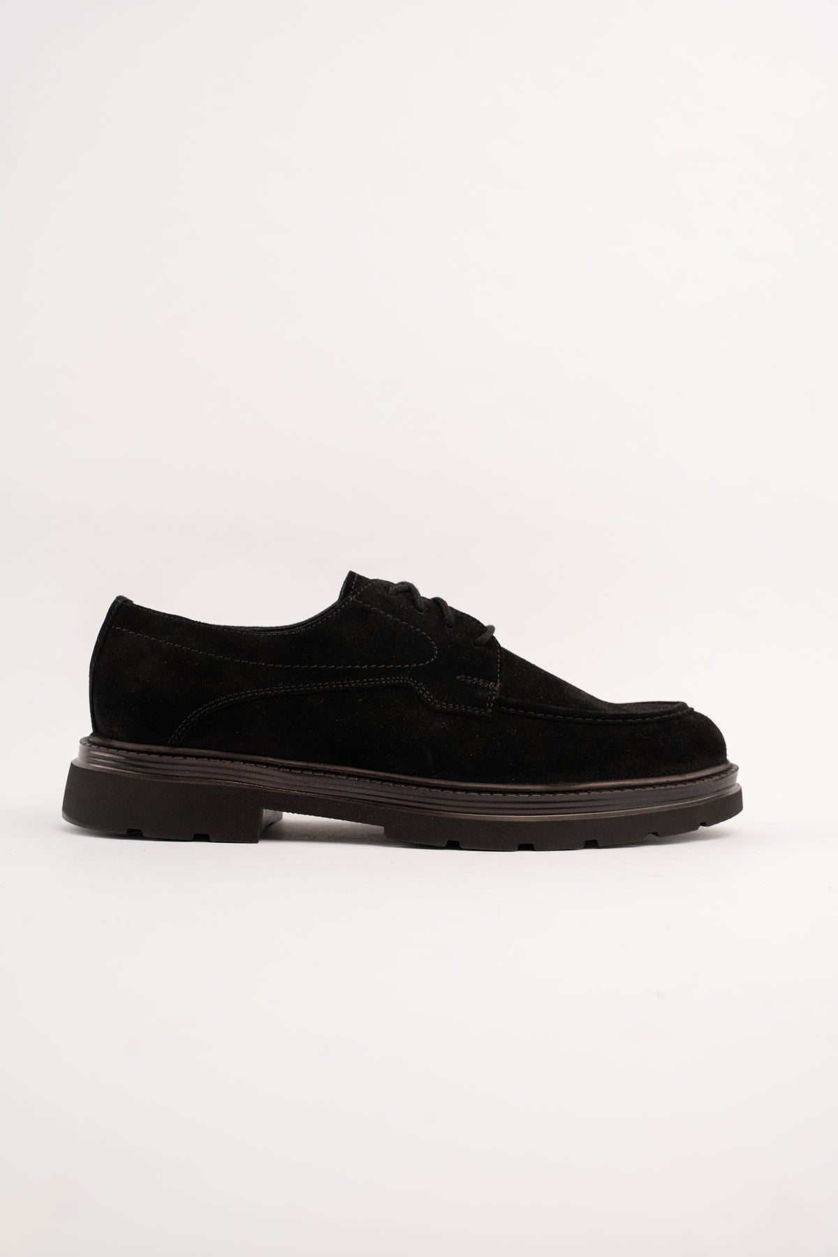 BLACK SUEDE HALF BROGUE