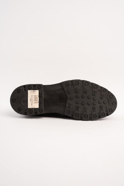 BLACK SUEDE HALF BROGUE