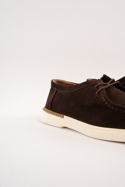 BROWN SUEDE LEATHER MOC TOE SHOE