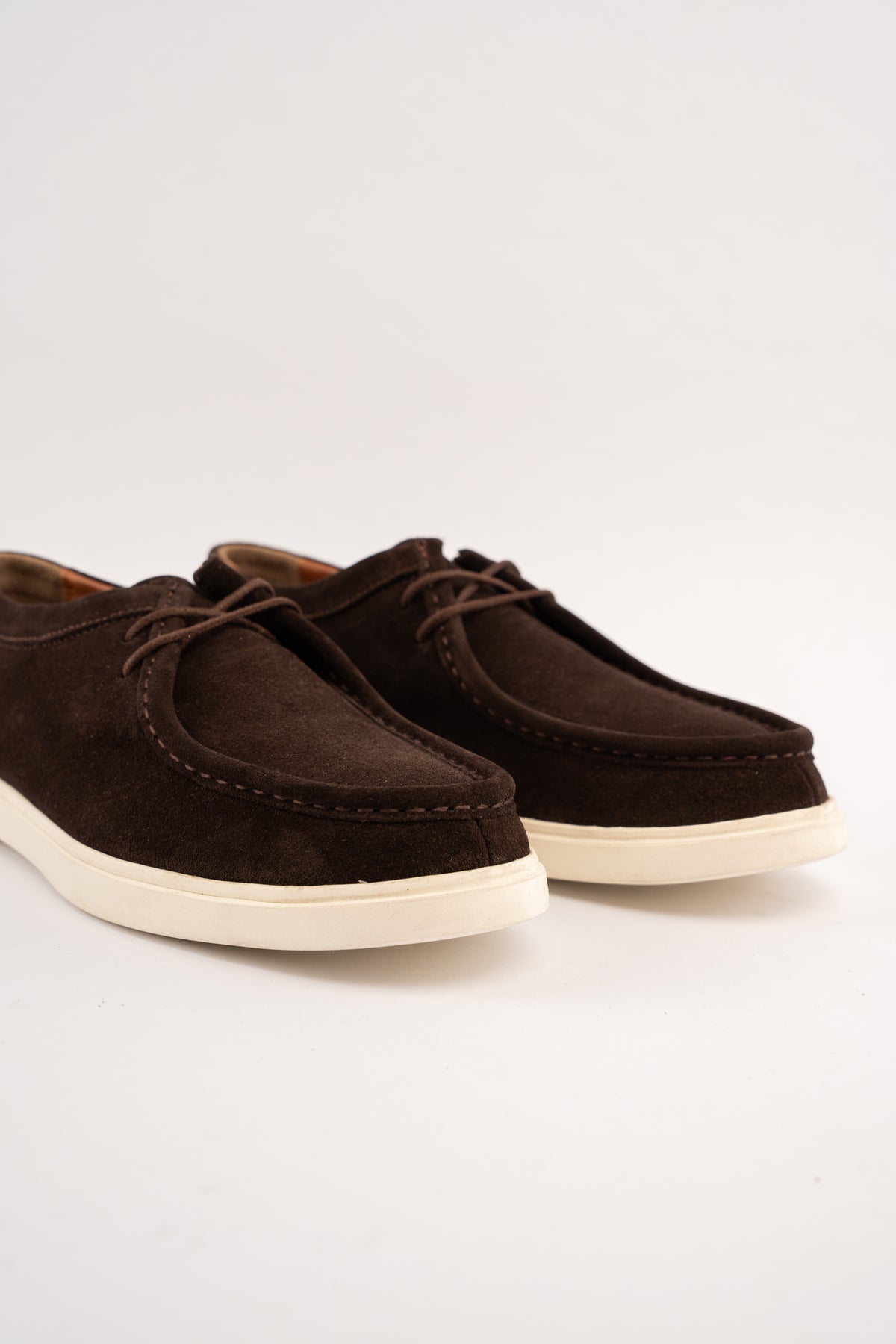 BROWN SUEDE LEATHER MOC TOE SHOE