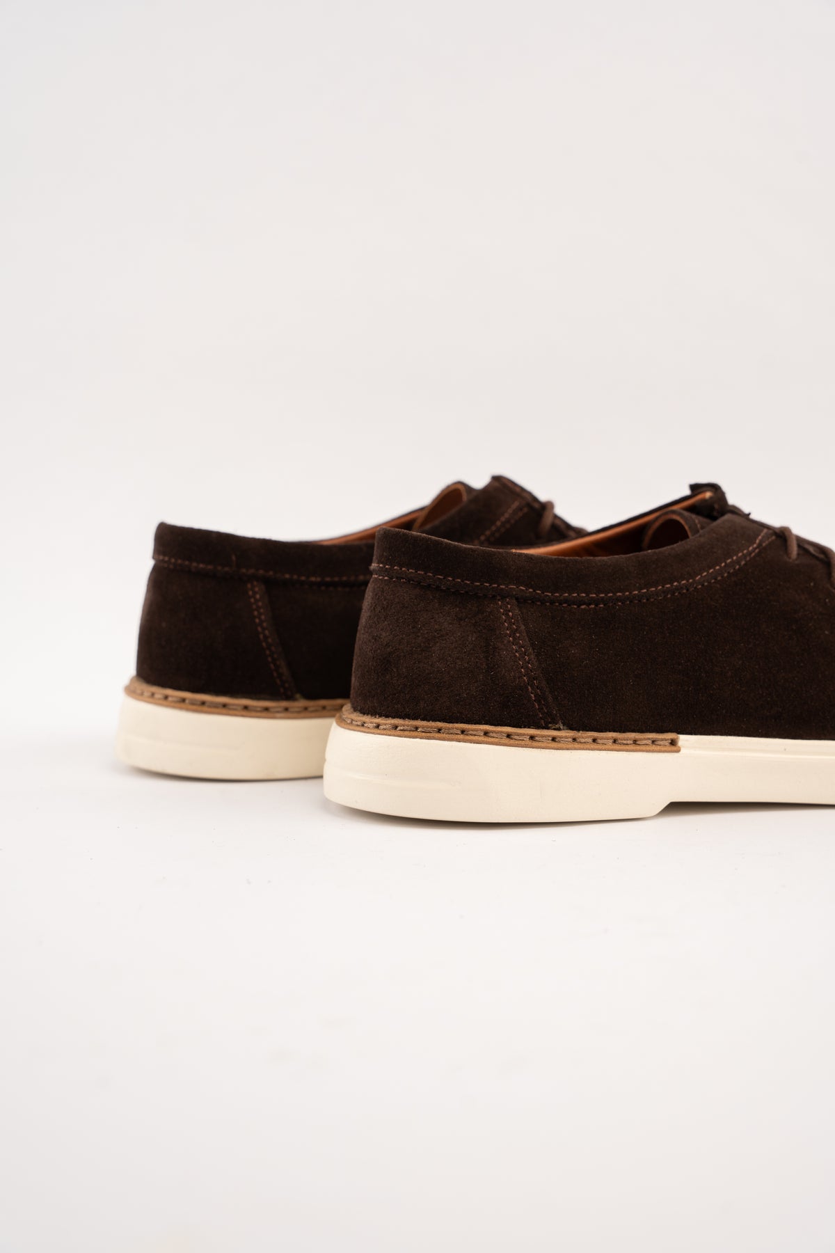 BROWN SUEDE LEATHER MOC TOE SHOE