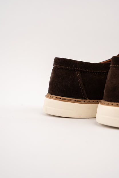 BROWN SUEDE LEATHER MOC TOE SHOE
