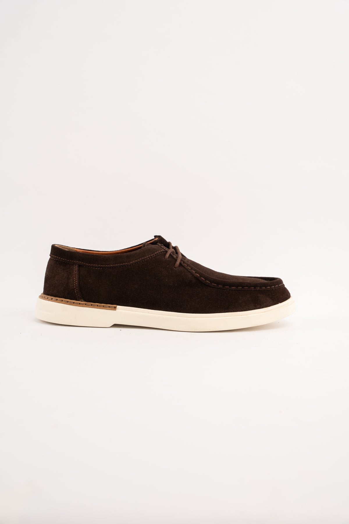 BROWN SUEDE LEATHER MOC TOE SHOE
