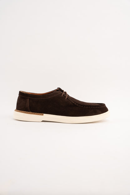 BROWN SUEDE LEATHER MOC TOE SHOE