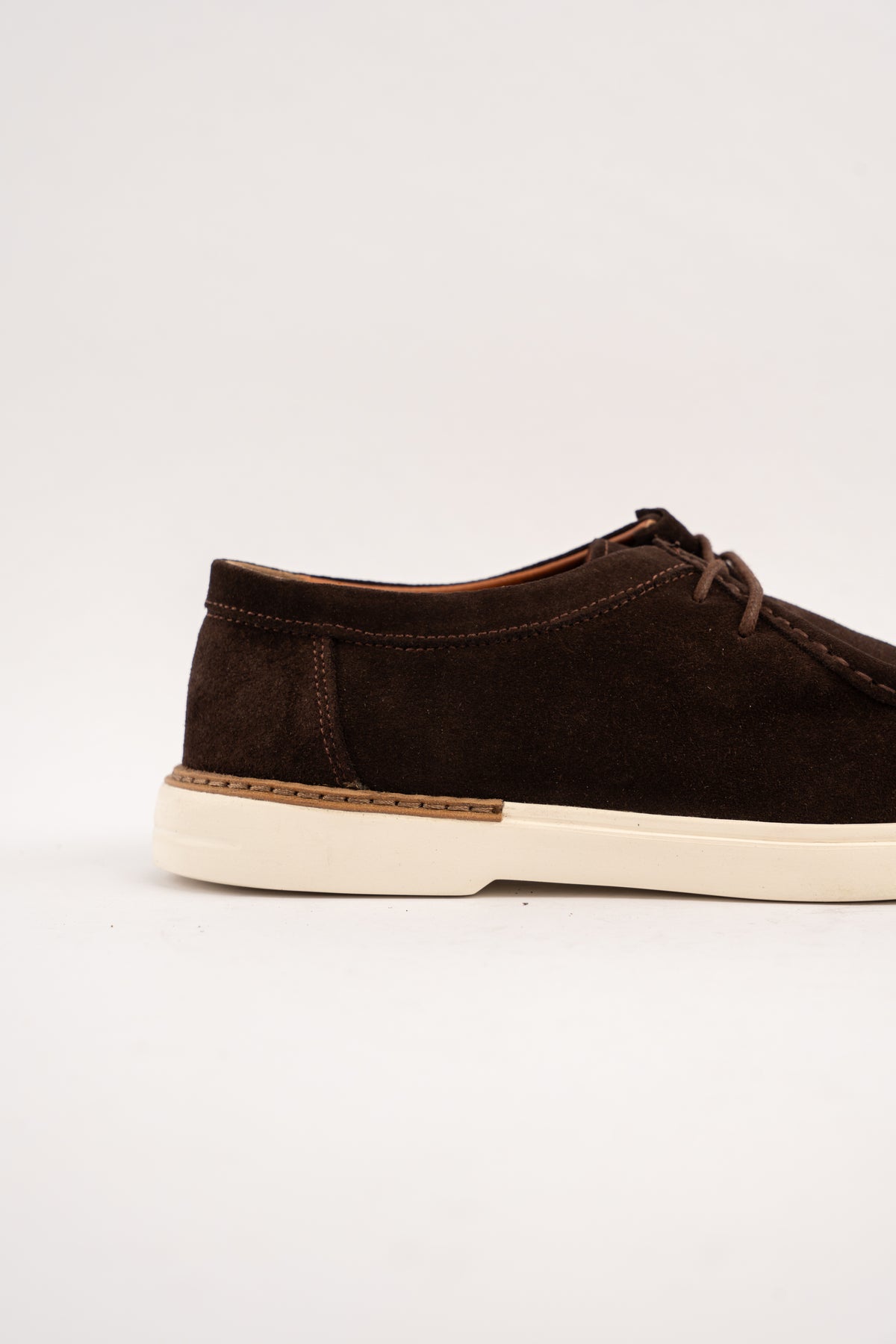 BROWN SUEDE LEATHER MOC TOE SHOE