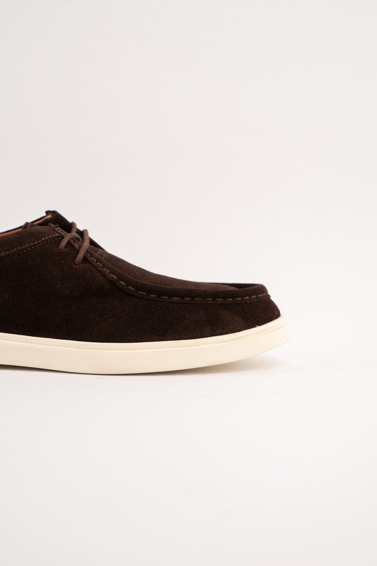 BROWN SUEDE LEATHER MOC TOE SHOE