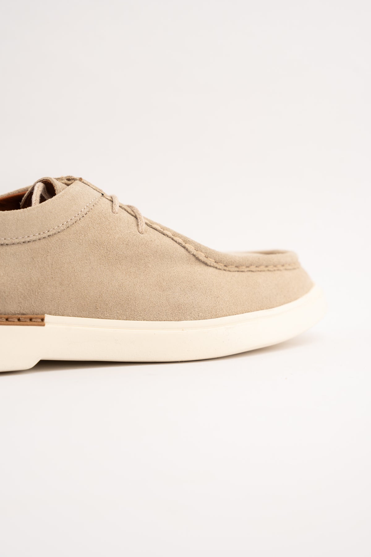 BEIGE SUEDE LEATHER MOC TOE SHOE