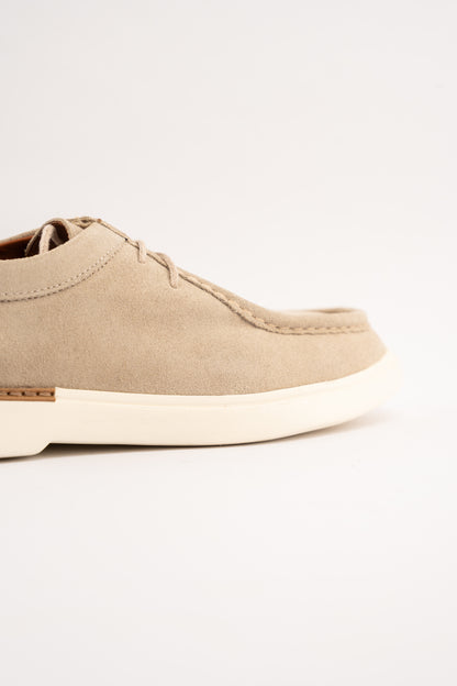 BEIGE SUEDE LEATHER MOC TOE SHOE