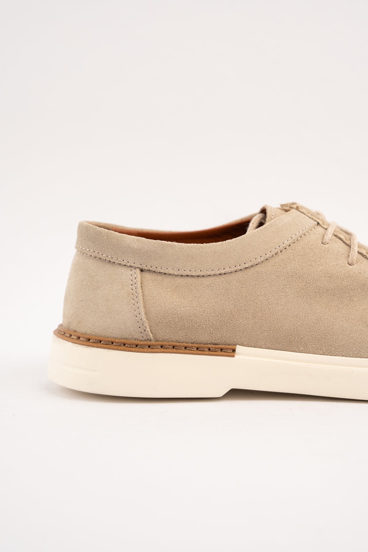 BEIGE SUEDE LEATHER MOC TOE SHOE