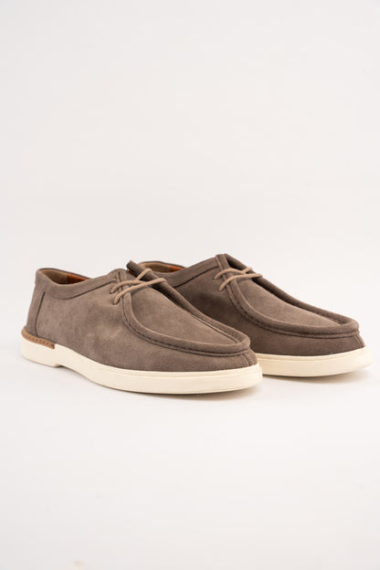MOCHA SUEDE LEATHER MOC TOE SHOE