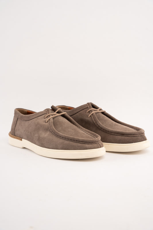 MOCHA SUEDE LEATHER MOC TOE SHOE
