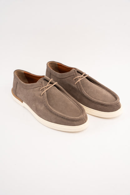MOCHA SUEDE LEATHER MOC TOE SHOE