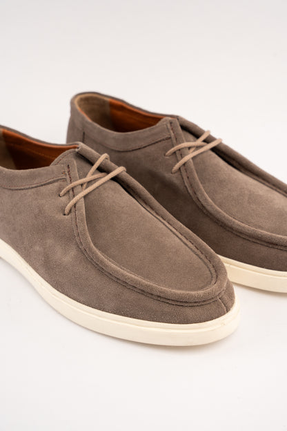 MOCHA SUEDE LEATHER MOC TOE SHOE