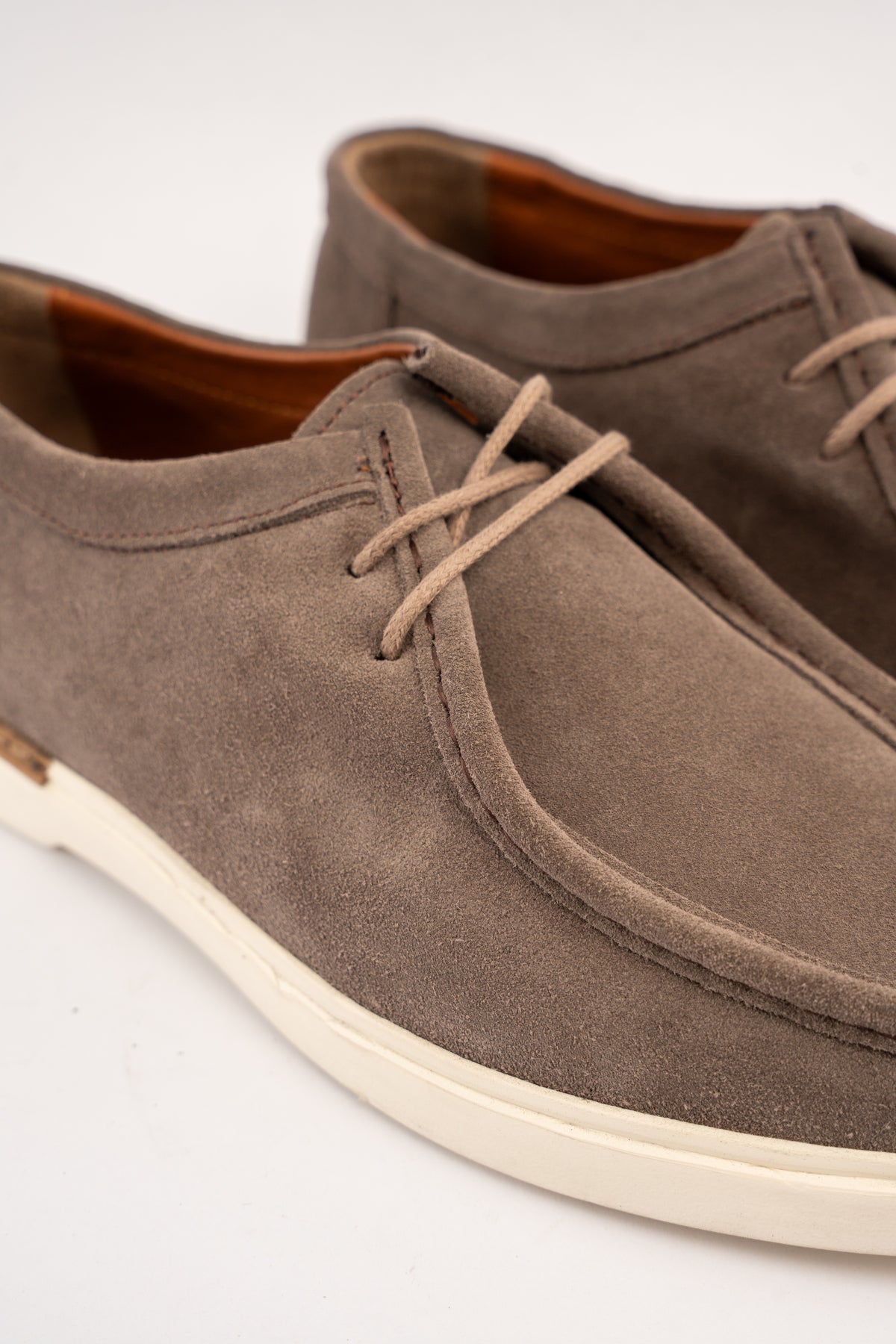 MOCHA SUEDE LEATHER MOC TOE SHOE