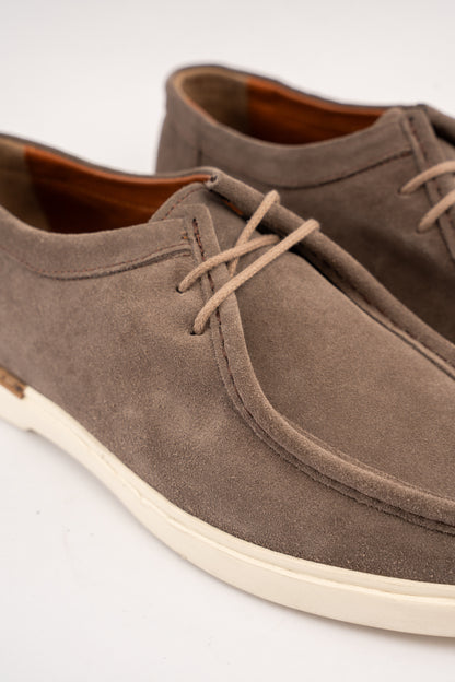 MOCHA SUEDE LEATHER MOC TOE SHOE