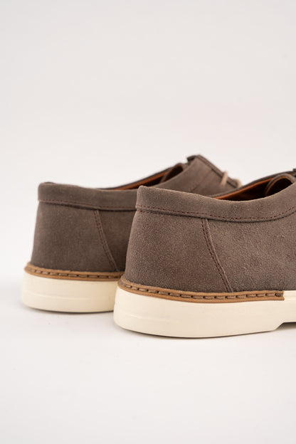 MOCHA SUEDE LEATHER MOC TOE SHOE