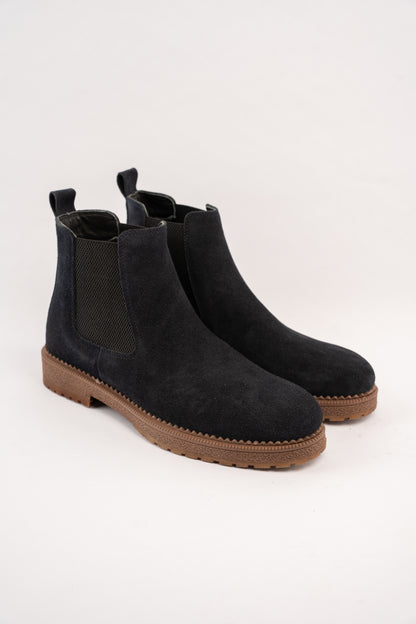 NAVY TIMELESS SUEDE BOOTS