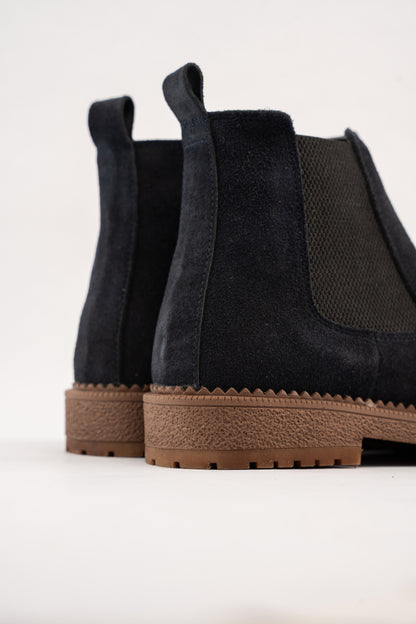 NAVY TIMELESS SUEDE BOOTS