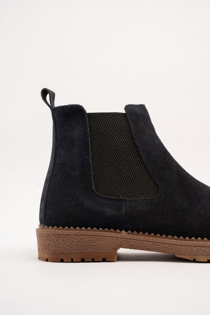 NAVY TIMELESS SUEDE BOOTS