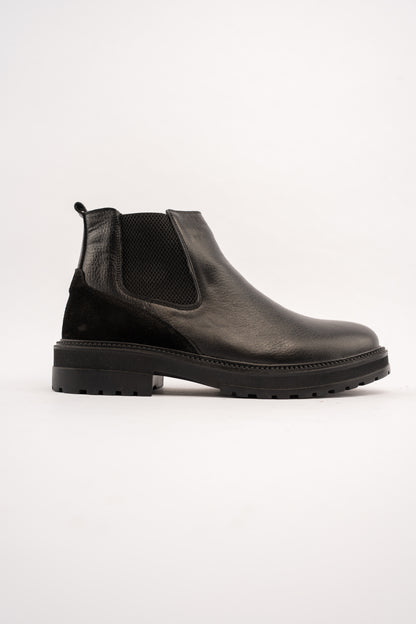 BLACK URBAN LEATHER BOOTS