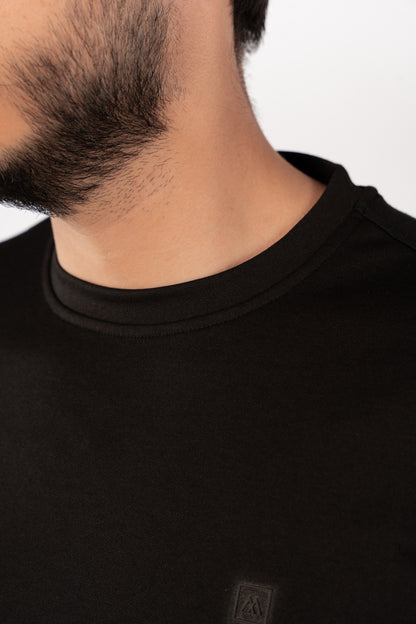 BLACK MERCERIZED TSHIRT