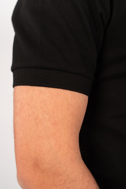 BLACK CASUAL BUTTON POLO