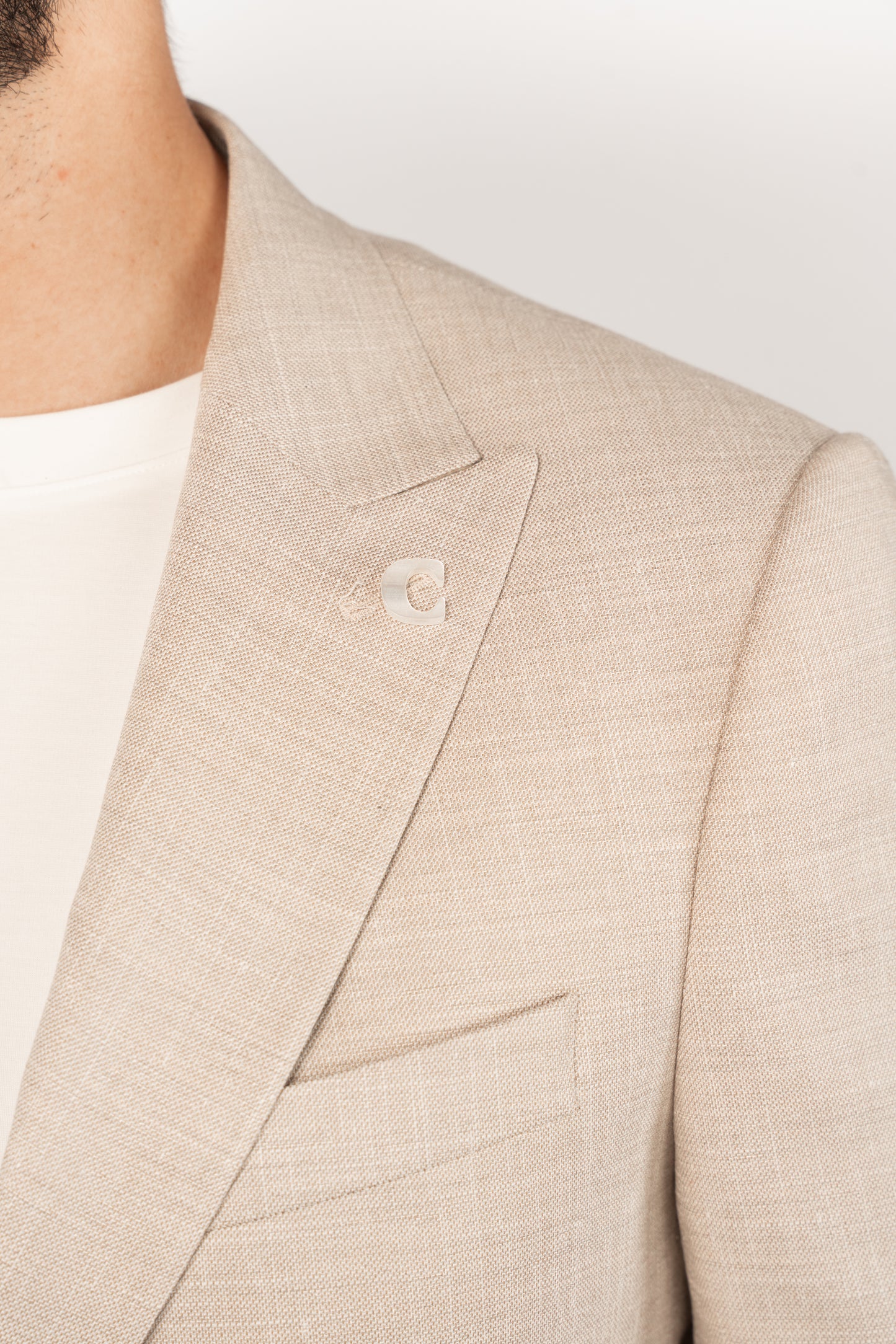 BEIGE SEMI LINEN BLAZER