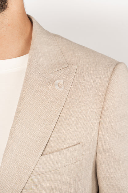 BEIGE SEMI LINEN BLAZER