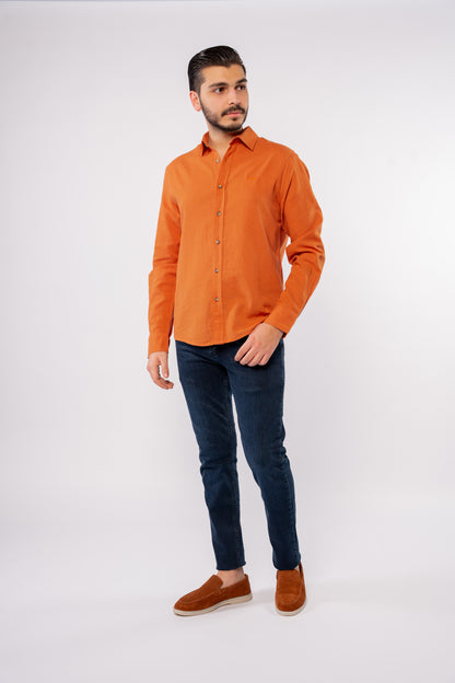 ORANGE LINEN SHIRT