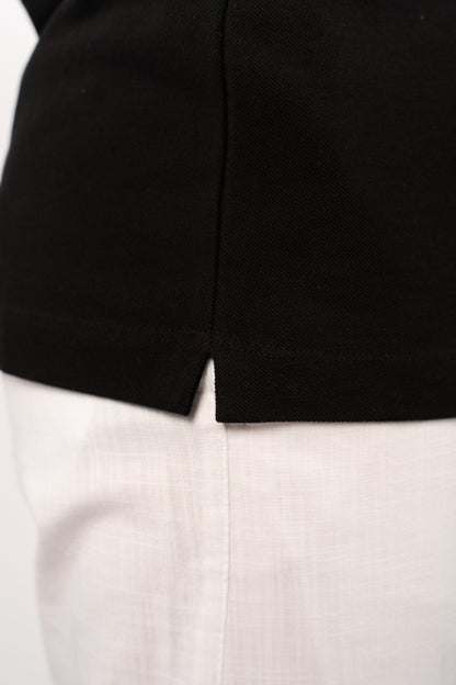 BLACK CASUAL BUTTON POLO