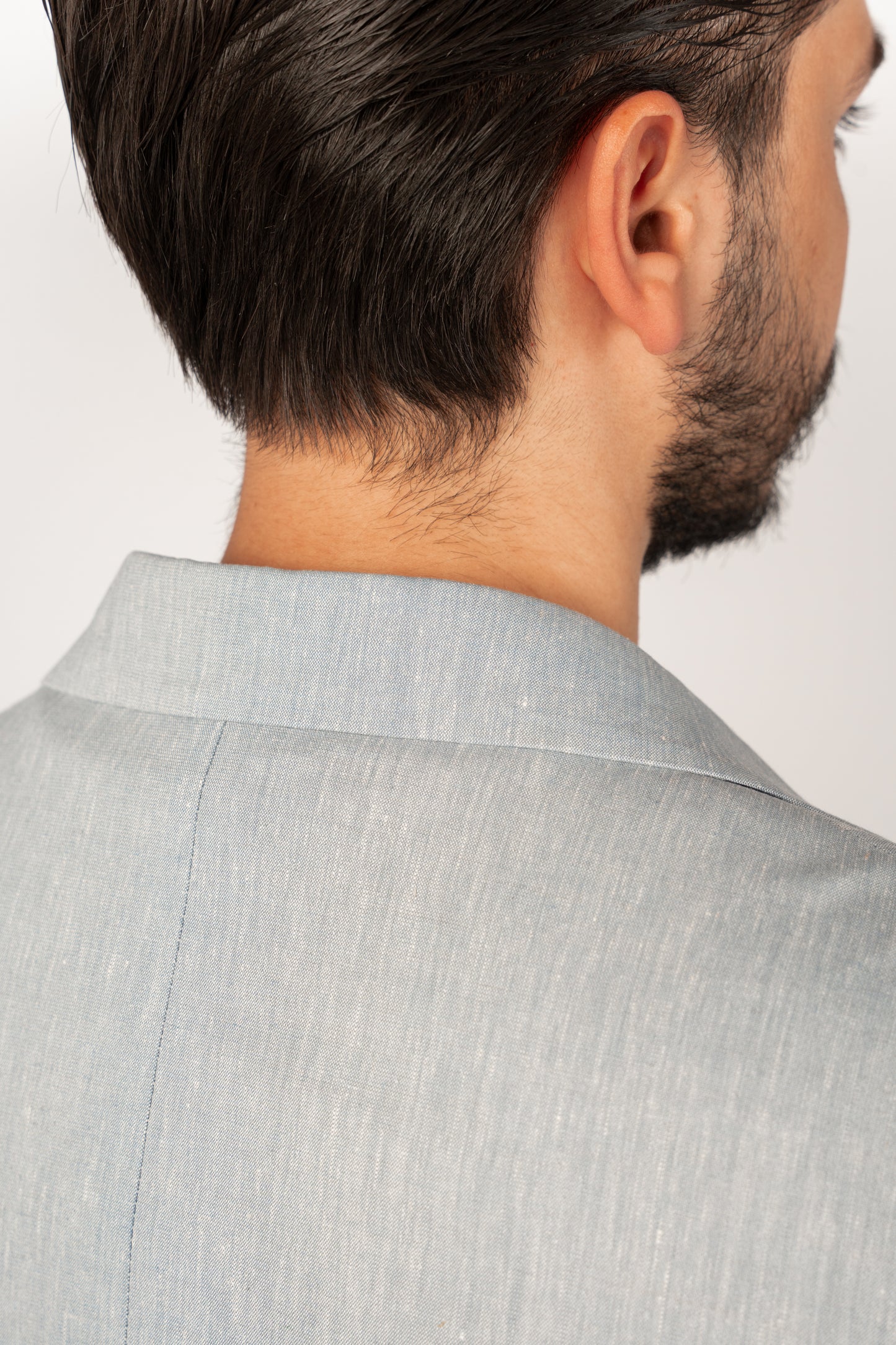 BLUE SEMI LINEN BLAZER