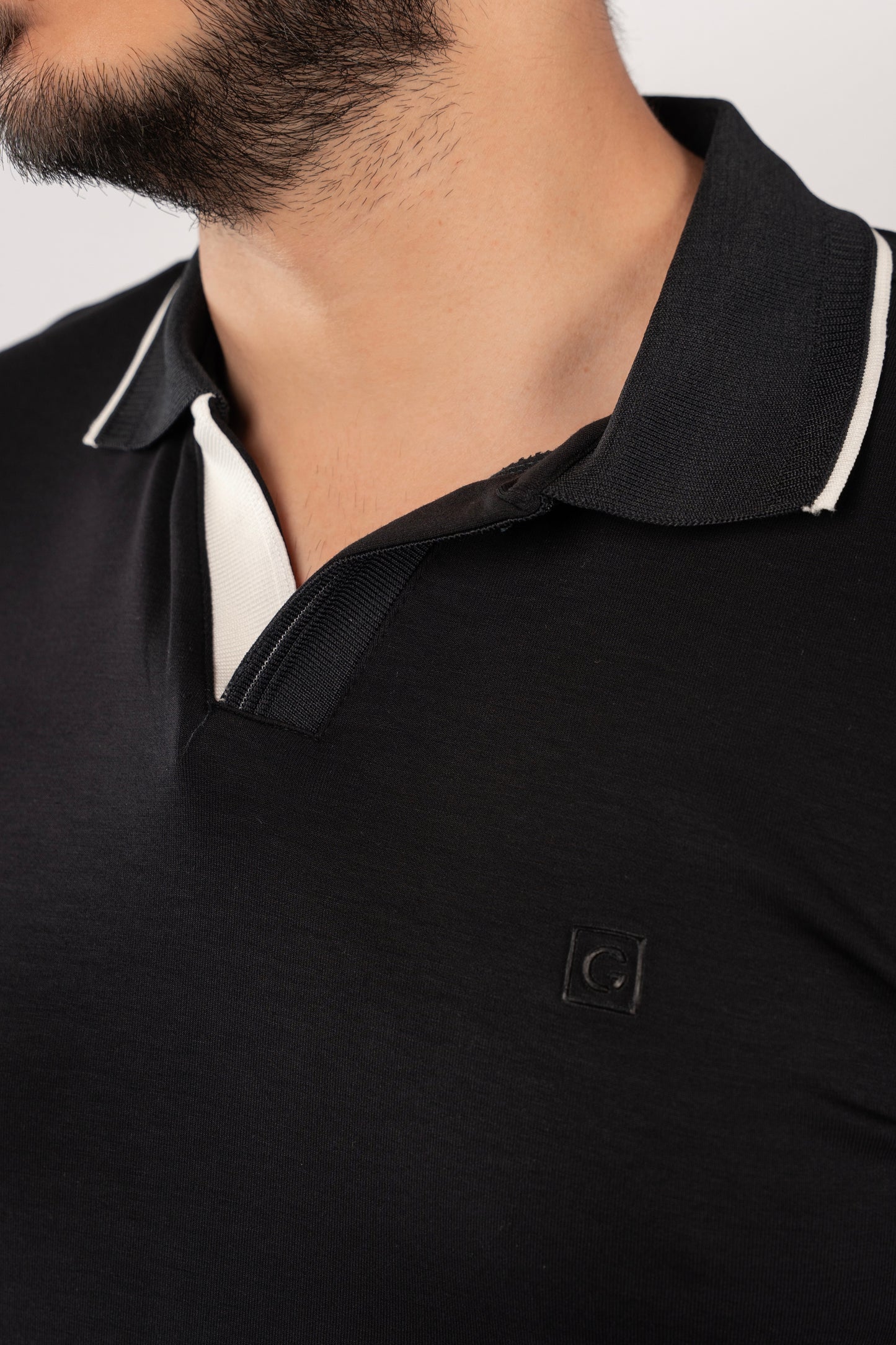 NAVY CASUAL VNECK POLO