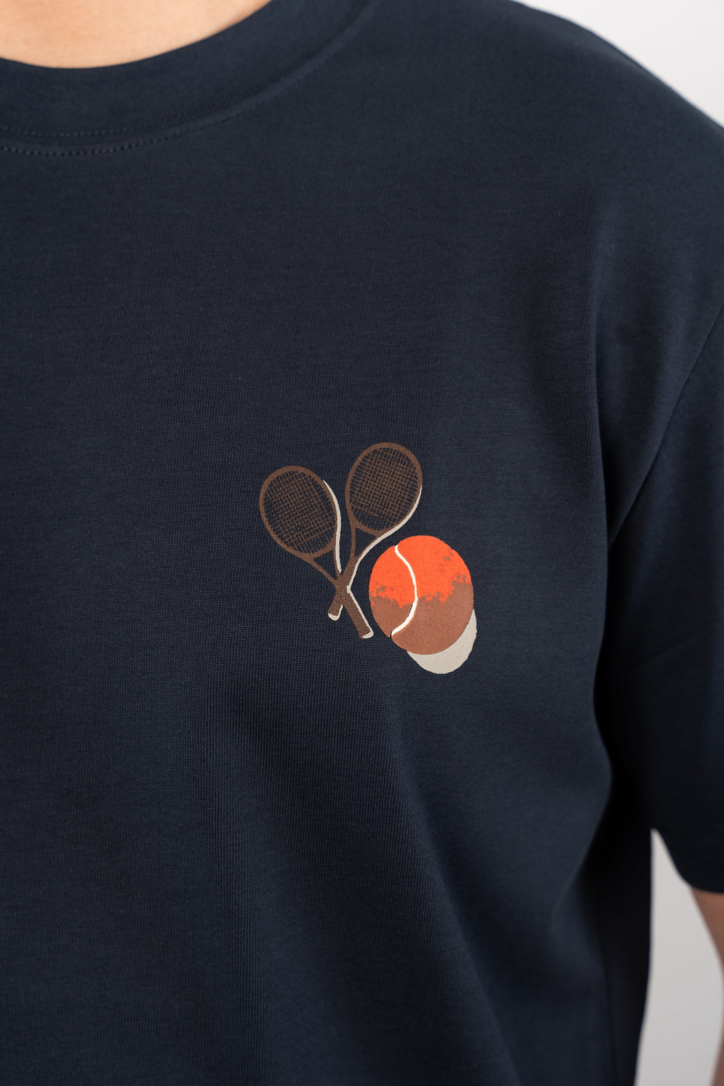 NAVY TENNIS THICK TSHIRT