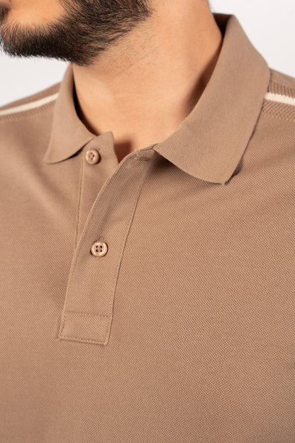 MOCHA CASUAL BUTTON POLO