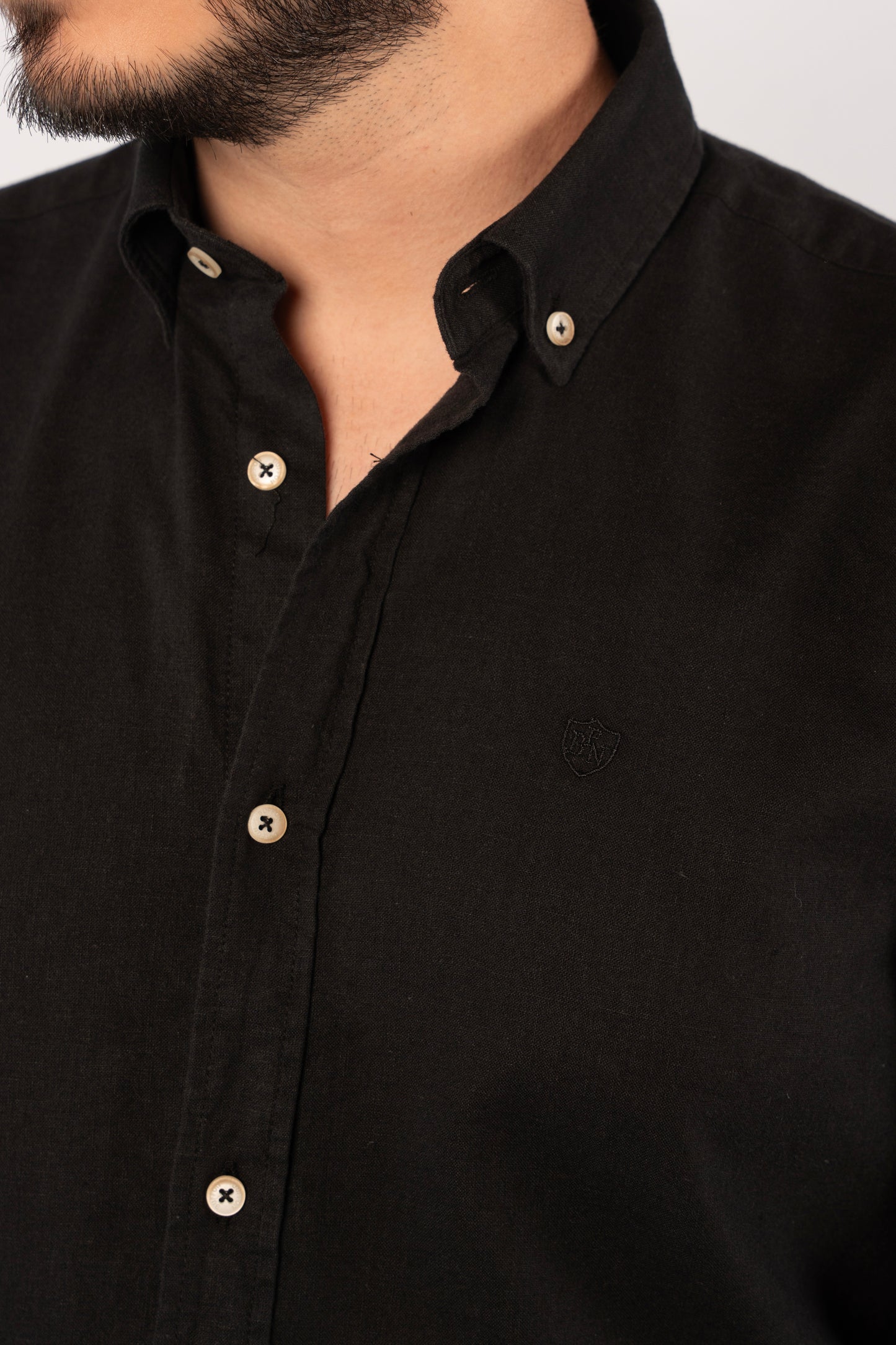 BLACK LINEN SHIRT