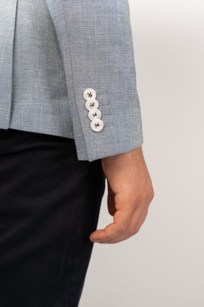 BLUE SEMI LINEN BLAZER