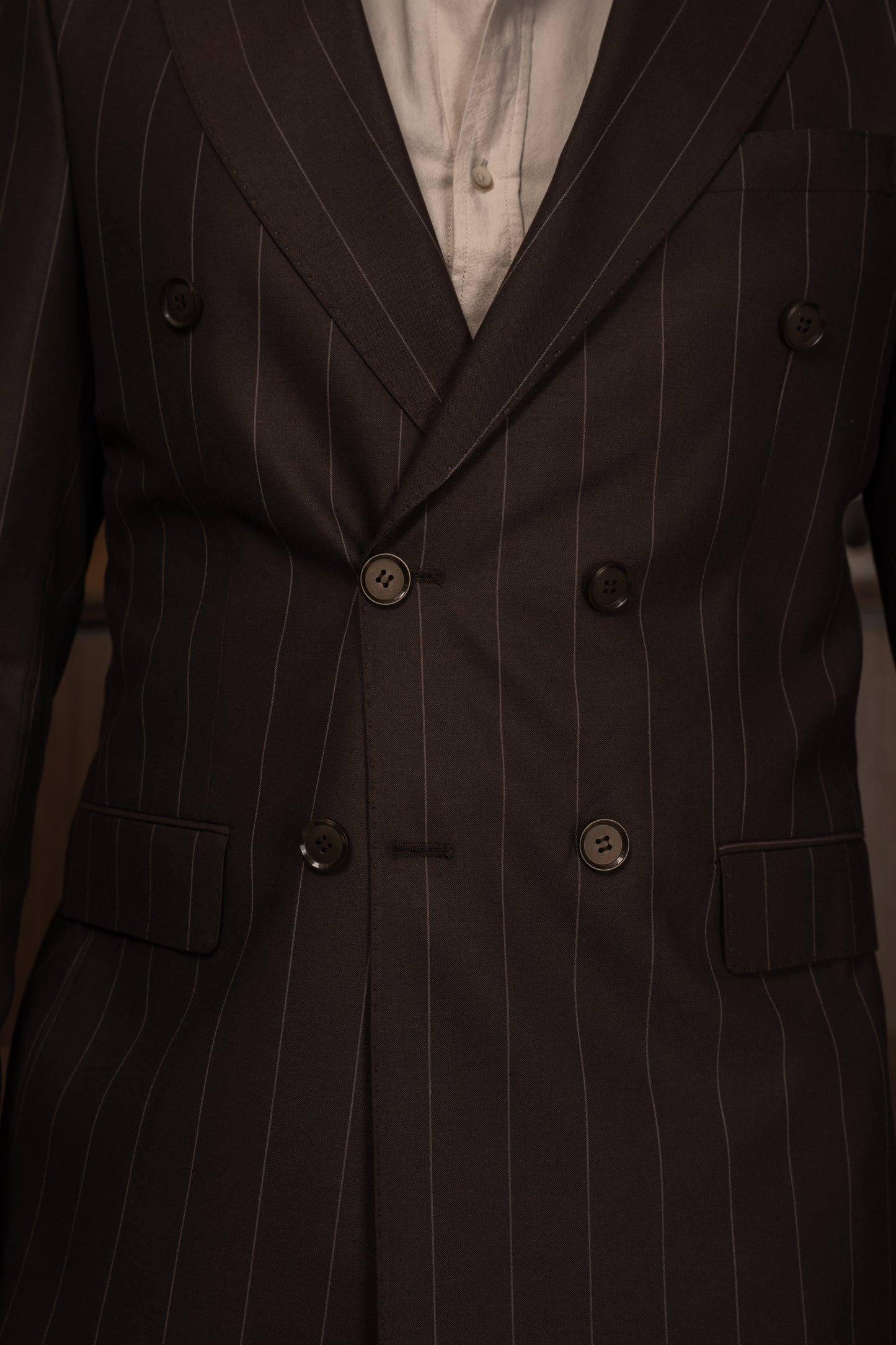 BROWN LINED DOBETTI SUIT