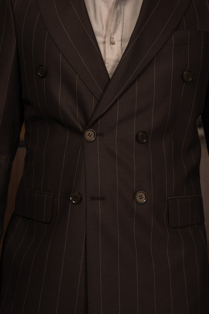 BROWN LINED DOBETTI SUIT