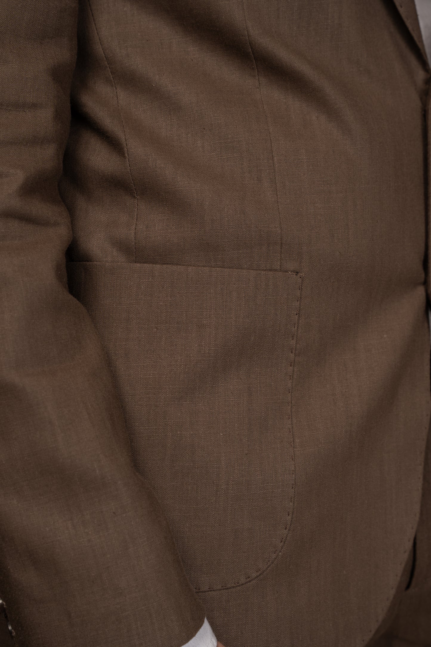 BROWN CASUAL LINEN SUIT