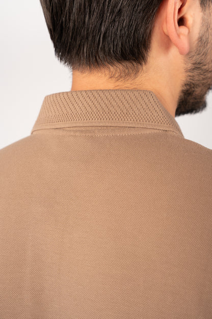 BEIGE CASUAL BUTTON POLO