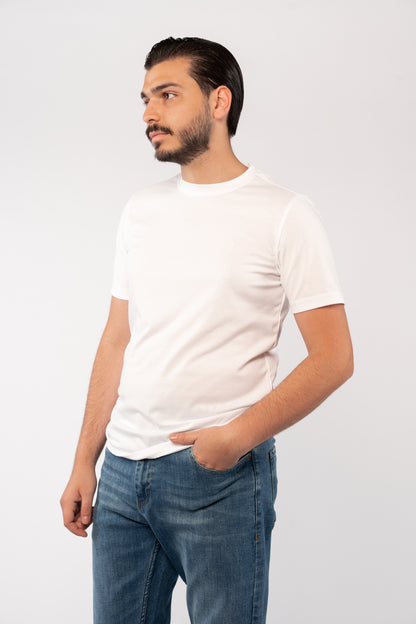 WHITE MERCERIZED TSHIRT