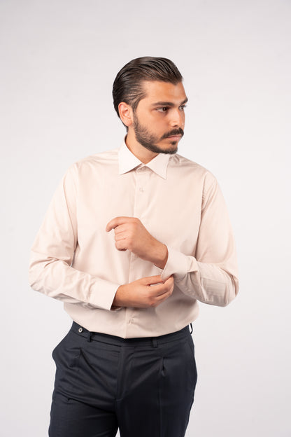 BEIGE CLASSIC SHIRT 60% COTTON