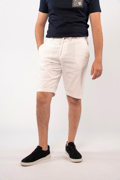 WHITE LINEN SHORT