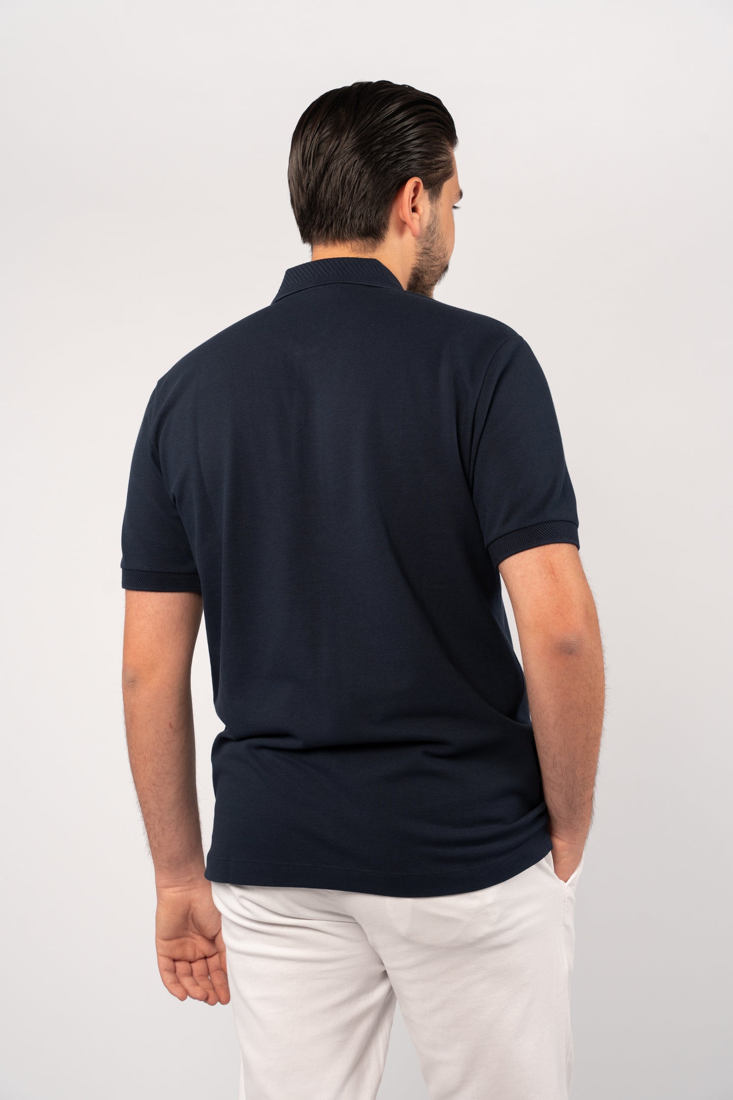 NAVY CASUAL BUTTON POLO
