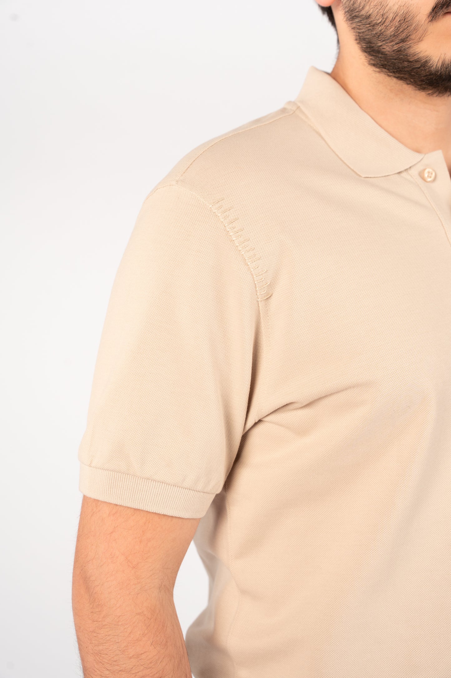 BEIGE MINIMAL PALM POLO