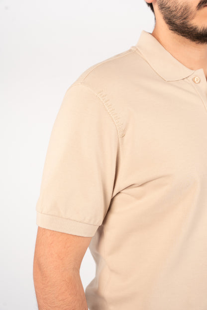 BEIGE MINIMAL PALM POLO