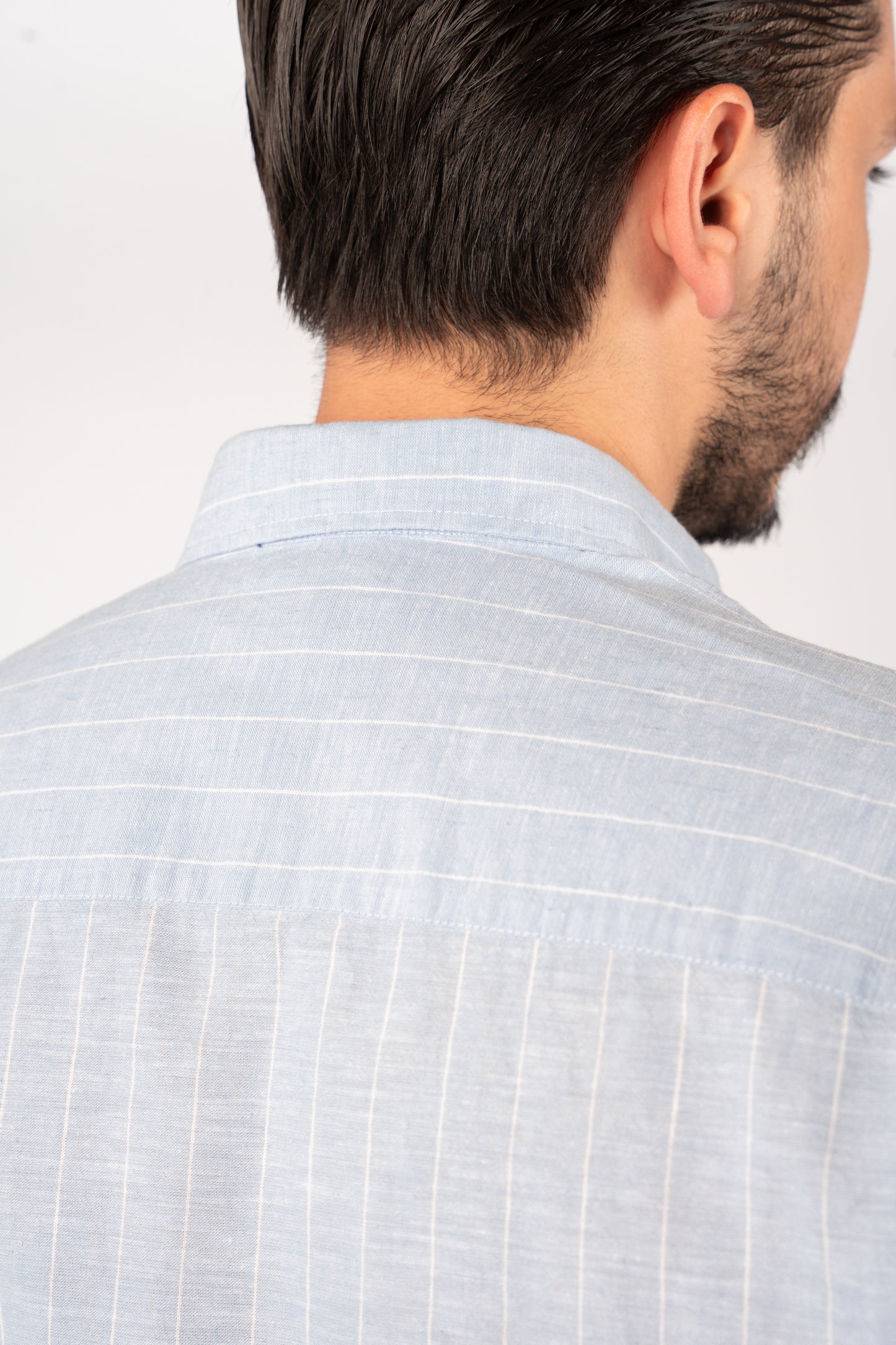 BLUE WHITE LINE LINEN SHIRT