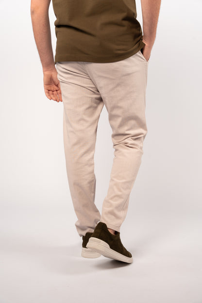 LIGHT BEIGE LINEN TROUSERS