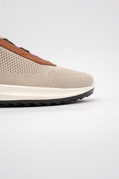 BEIGE CASUAL ELASTIC SNEAKER